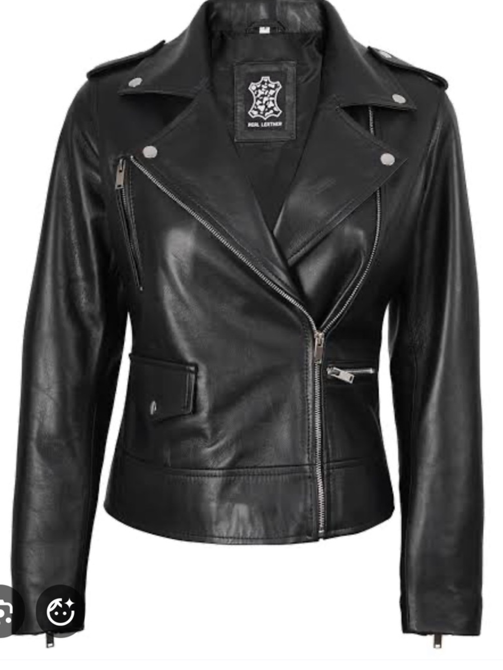 RL Leather Black Asymmetrical Moto Jacket - Picture 2 of 11